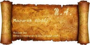 Mazurek Aldó névjegykártya